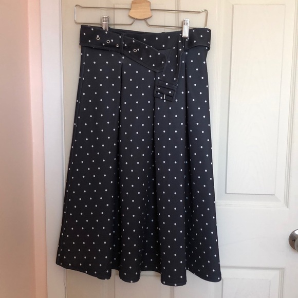 Polka dots skirt a-line skirt